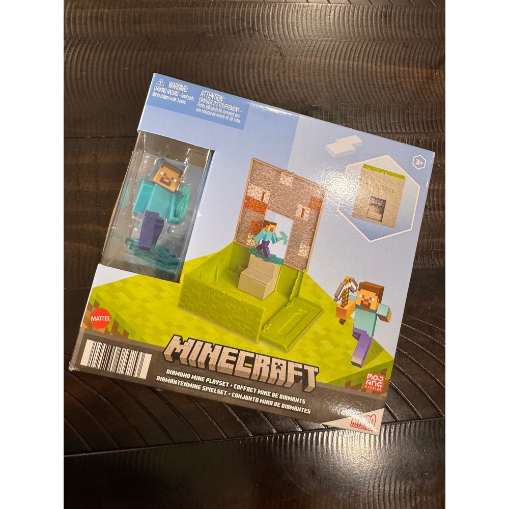 Mattel Minecraft Diamond Mine Playset Mini Collection Steve Figure New